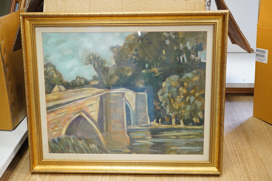 John Brown Harrison, Collection of nine Yorkshire scenes to include: oils and watercolours, largest 35 x 45cm, each framed